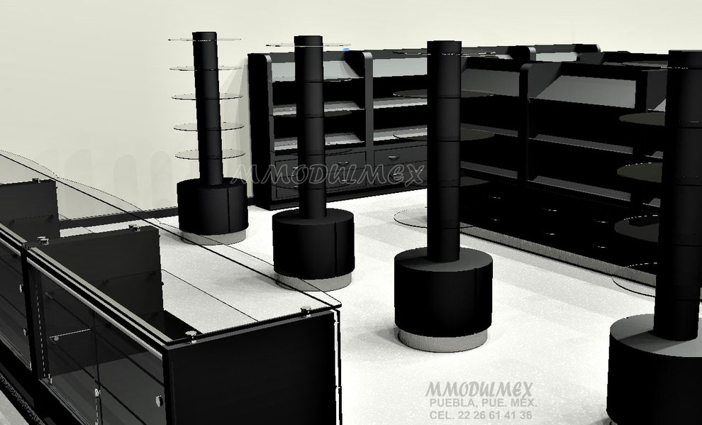 Render de módulo comercial