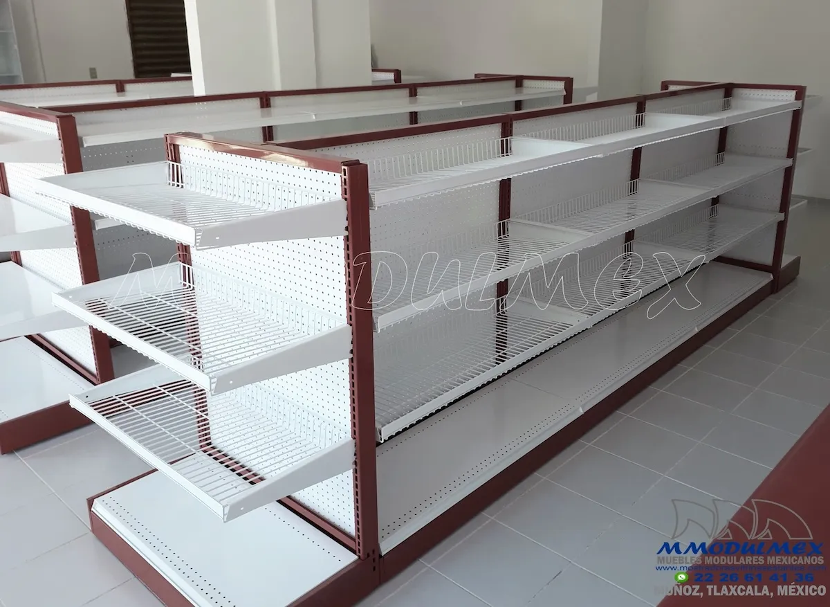 Gondolas Metalicas Con Canastillas En Color Cafe