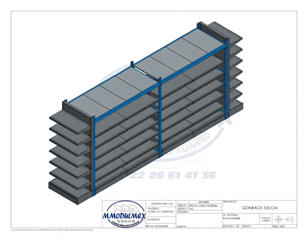 Góndola con rack Góndola con rack