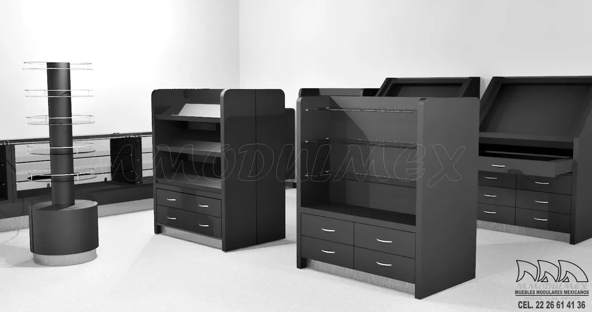 Muebles negros para cosméticos Muebles negros para cosméticos